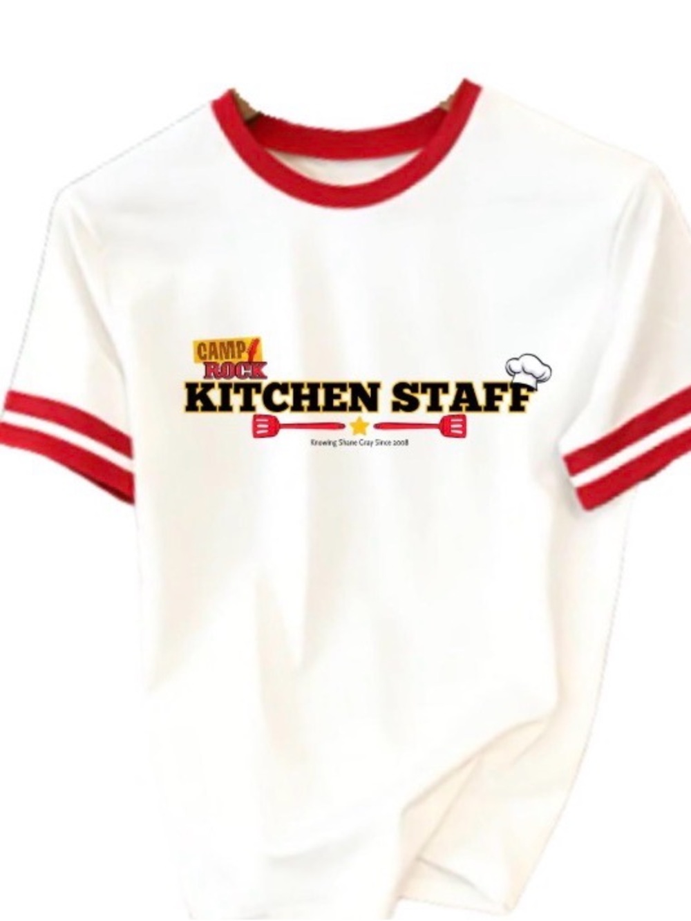 Disney D-Com Camp Rock Jonas Brothers Kitchen Staff White & Red Ringer Tee